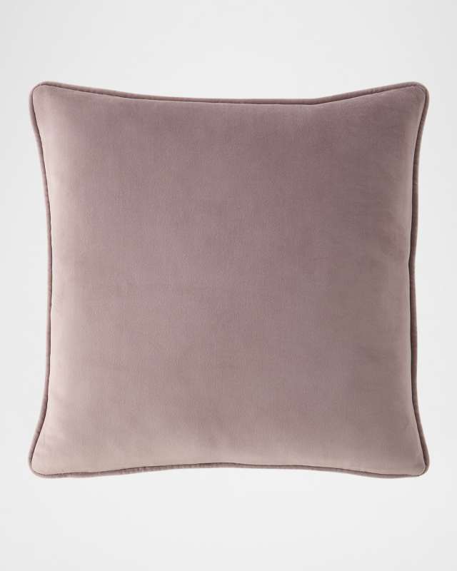 Wisteria Solid Velvet Pillow, 20" Square